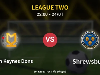 Soi Kèo Milton Keynes Dons vs Shrewsbury – 22:00 24/01 | Nhận Định, Dự Đoán Tỷ Số
