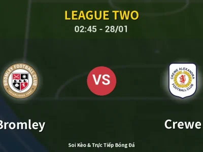 Kết Quả: Bromley 2-2 Crewe – Highlight & Bàn Thắng | League Two