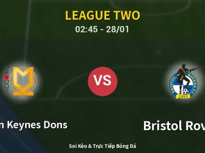 Kết Quả: Milton Keynes Dons 1-0 Bristol Rovers – Highlight & Bàn Thắng | League Two