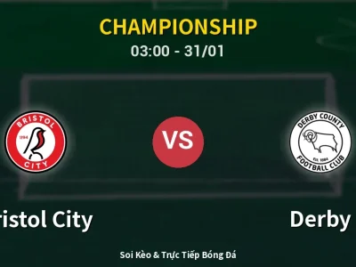 Kết Quả: Bristol City 0-5 Derby – Highlight & Bàn Thắng | Championship