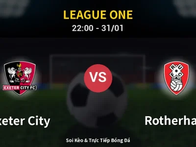 Soi Kèo Exeter City vs Rotherham – 22:00 31/01 | Nhận Định, Dự Đoán Tỷ Số