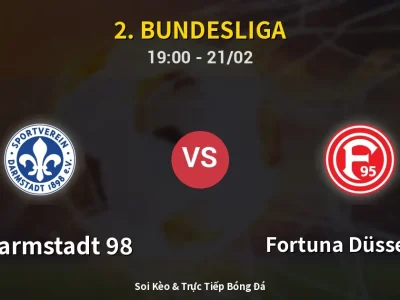 Kết Quả: SV Darmstadt 98 2-1 Fortuna Düsseldorf – Highlight & Bàn Thắng | 2. Bundesliga