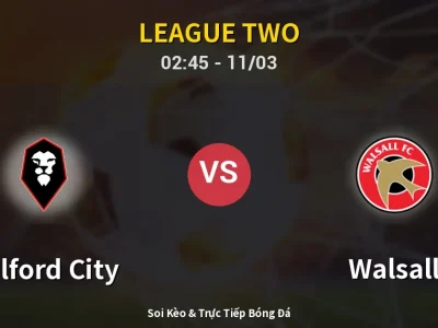 Kết Quả: Salford City 1-0 Walsall – Highlight & Bàn Thắng | League Two