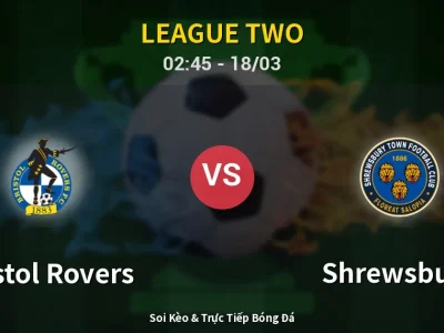 Kết Quả: Bristol Rovers 1-0 Shrewsbury – Highlight & Bàn Thắng | League Two