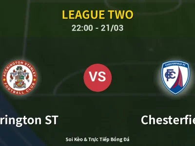 Soi Kèo Accrington ST vs Chesterfield – 22:00 21/03 | Nhận Định, Dự Đoán Tỷ Số