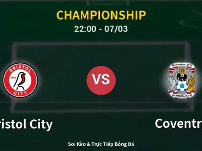 Soi Kèo Bristol City vs Coventry – 22:00 07/03 | Nhận Định, Dự Đoán Tỷ Số