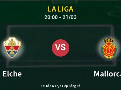 🔴 Trực Tiếp: Elche 0-0 Mallorca – Link Xem La Liga (Full HD)