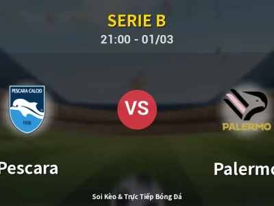 🔴 Trực Tiếp: Pescara 1-1 Palermo – Link Xem Serie B (Full HD)