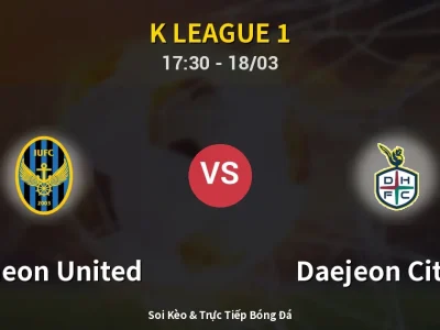 Kết Quả: Incheon United 1-3 Daejeon Citizen – Highlight & Bàn Thắng | K League 1