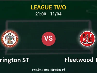 Soi Kèo Accrington ST vs Fleetwood Town – 21:00 11/04 | Nhận Định, Dự Đoán Tỷ Số