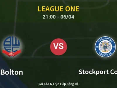 Soi Kèo Bolton vs Stockport County – 21:00 06/04 | Nhận Định, Dự Đoán Tỷ Số