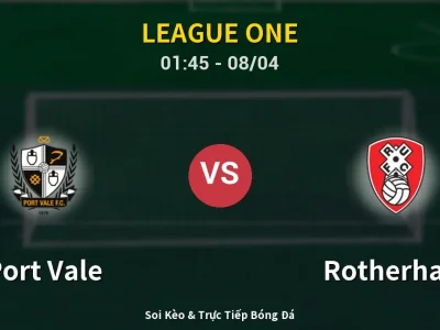 Kết Quả: Port Vale 1-0 Rotherham – Highlight & Bàn Thắng | League One