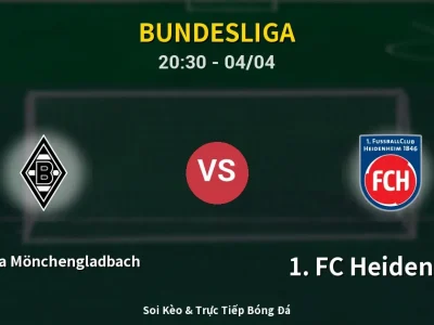 Soi Kèo Borussia Mönchengladbach vs 1. FC Heidenheim – 20:30 04/04 | Nhận Định, Dự Đoán Tỷ Số