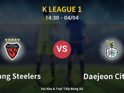 🔴 Trực Tiếp: Pohang Steelers 1-0 Daejeon Citizen – Link Xem K League 1 (Full HD)