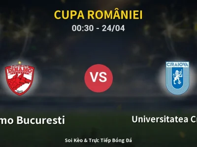 Kết Quả: Dinamo Bucuresti 0-0 Universitatea Craiova – Highlight & Bàn Thắng | Cupa României